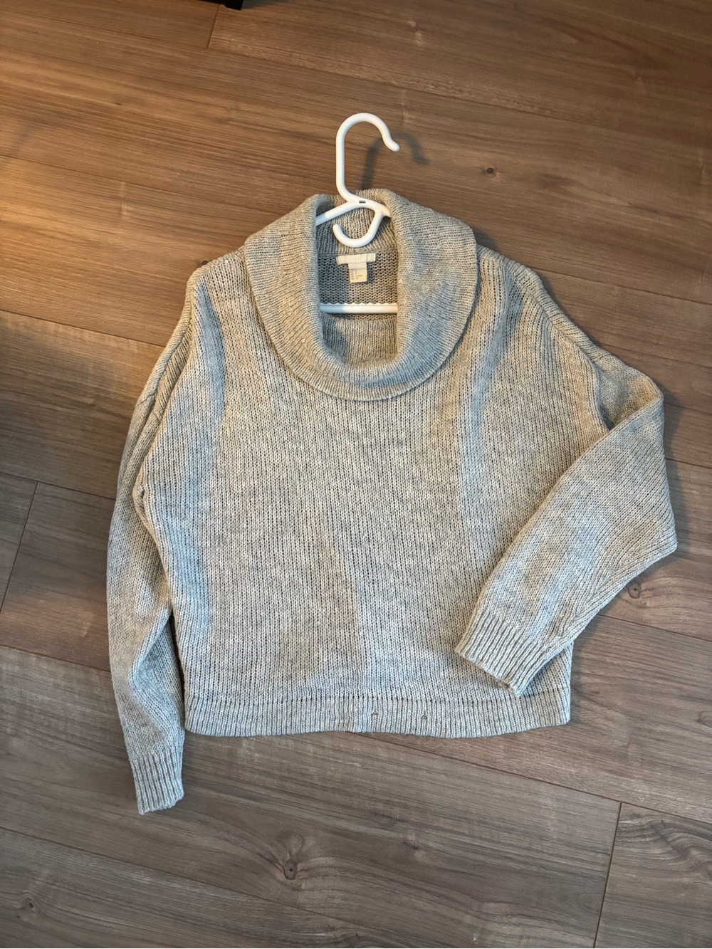 Wool Blend Cowl Neck Turtleneck Knit Sweater